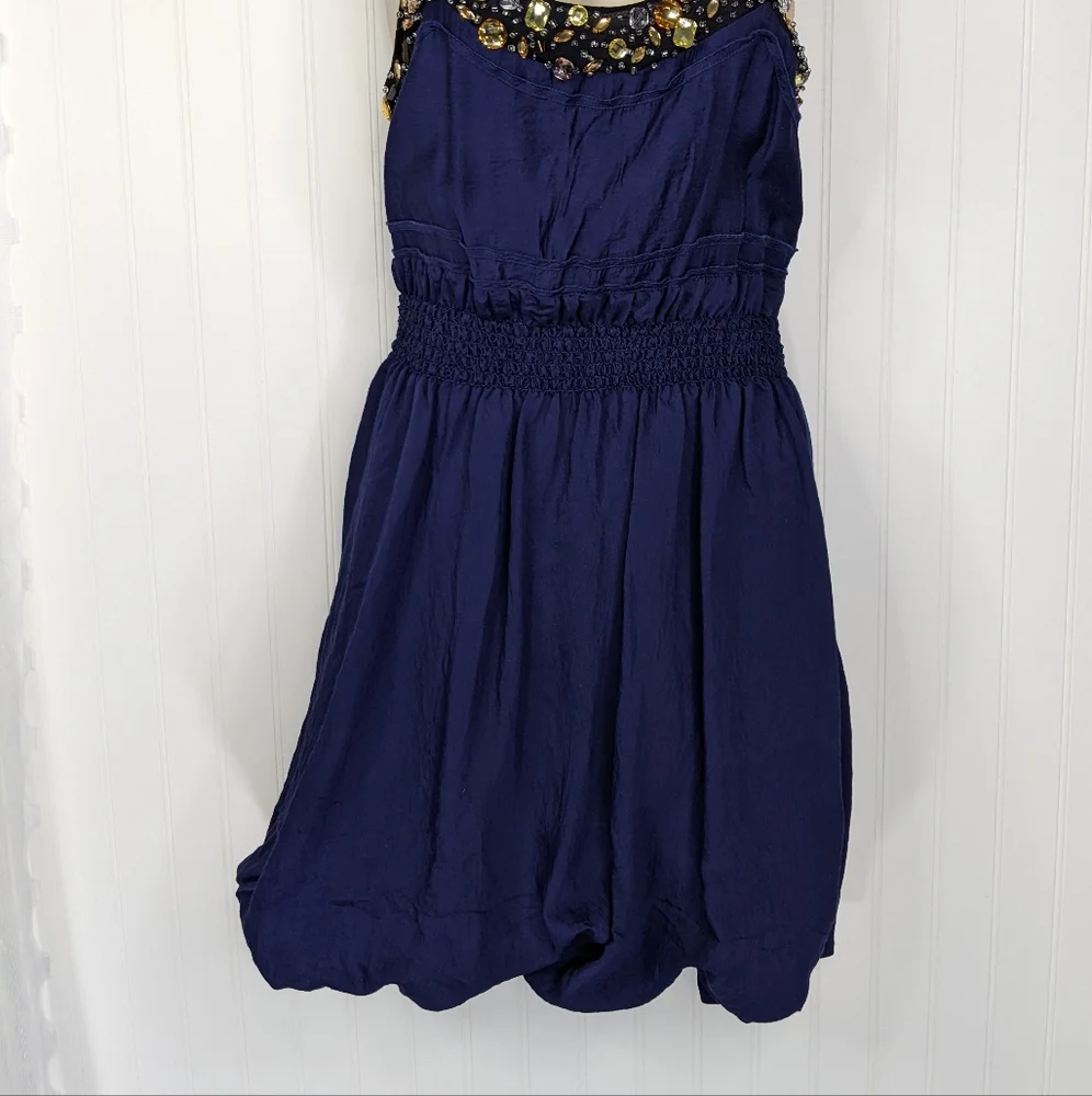 ANDREW MARC NY Jeweled Neck Bubble Dress Sz 6 - Picture 3 of 15